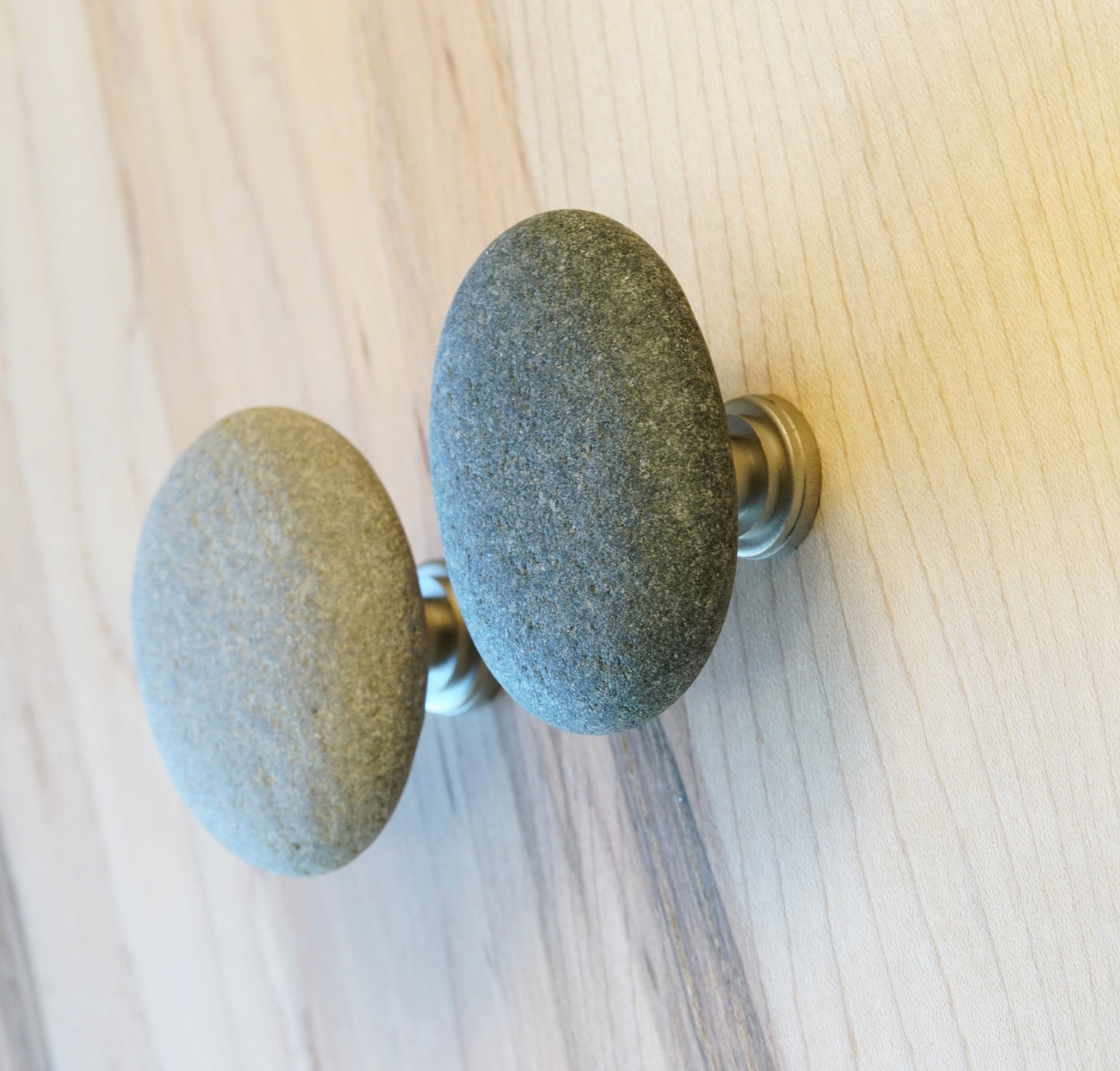 Beach Rock Stone Pebble Cabinet Knobs - Set of 6