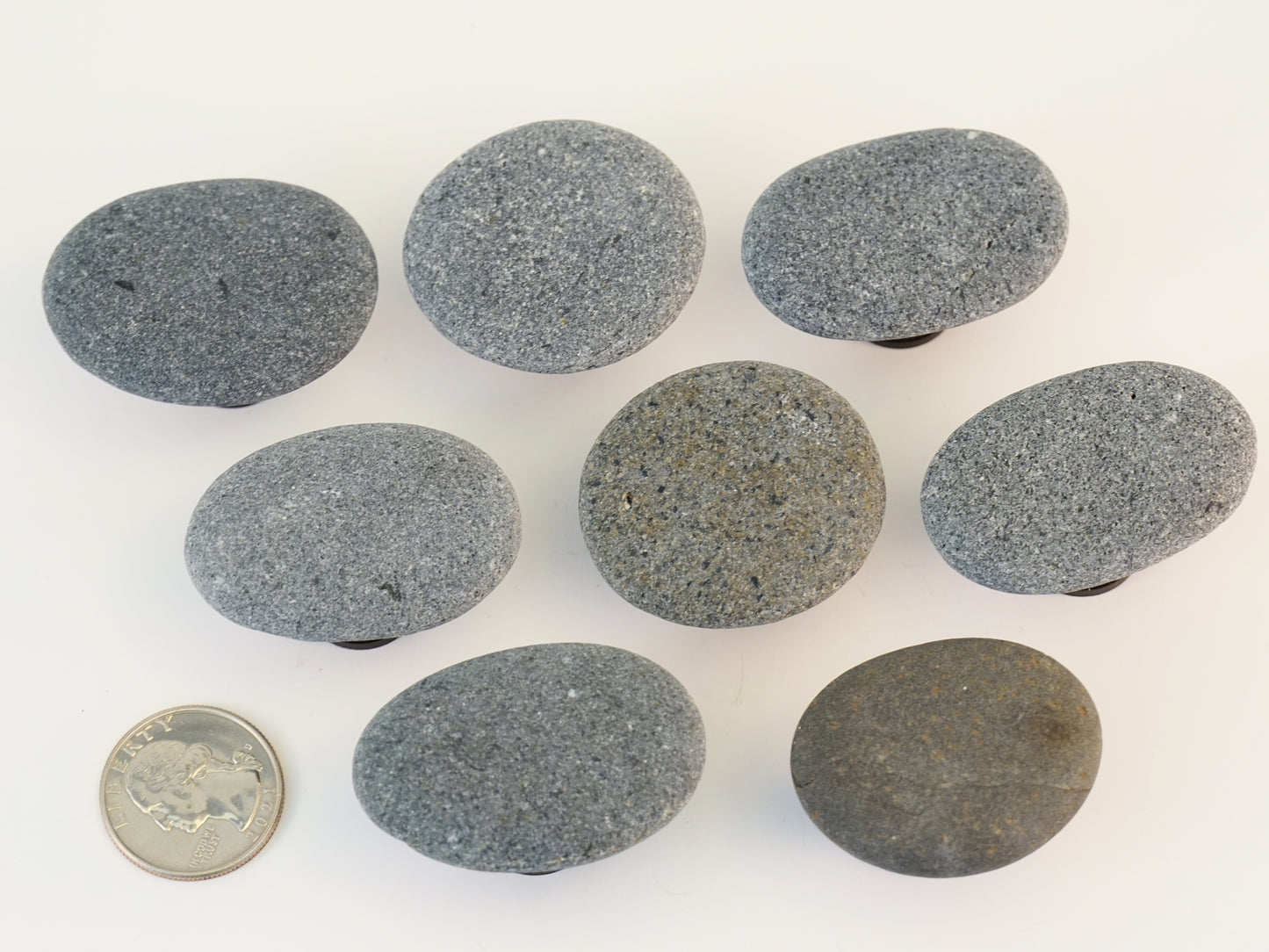 Beach Pebble Stone Rock Cabinet Knobs - Set of 8 Gray Stones