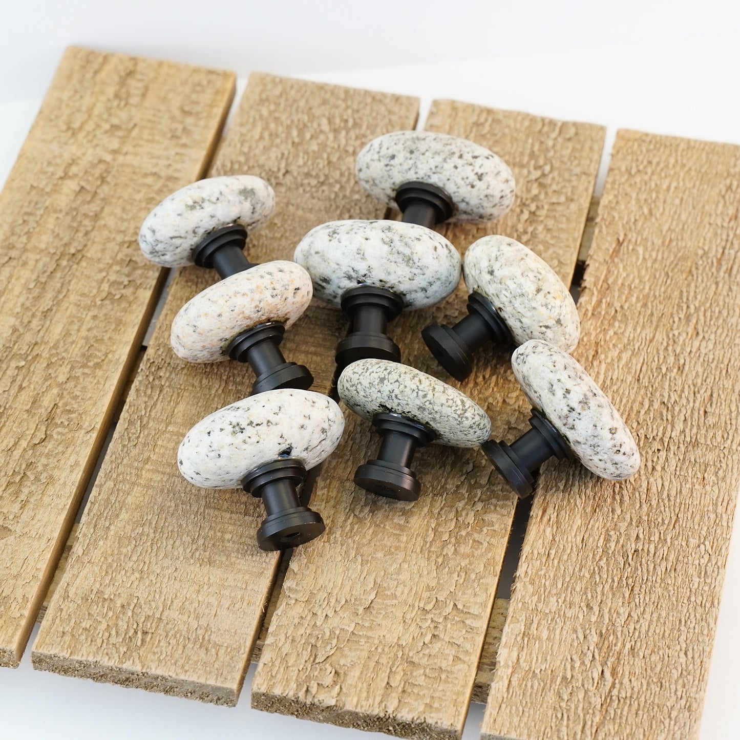 Granite Cabinet Knobs - Set of 8 on Oil Rubbed Bronze