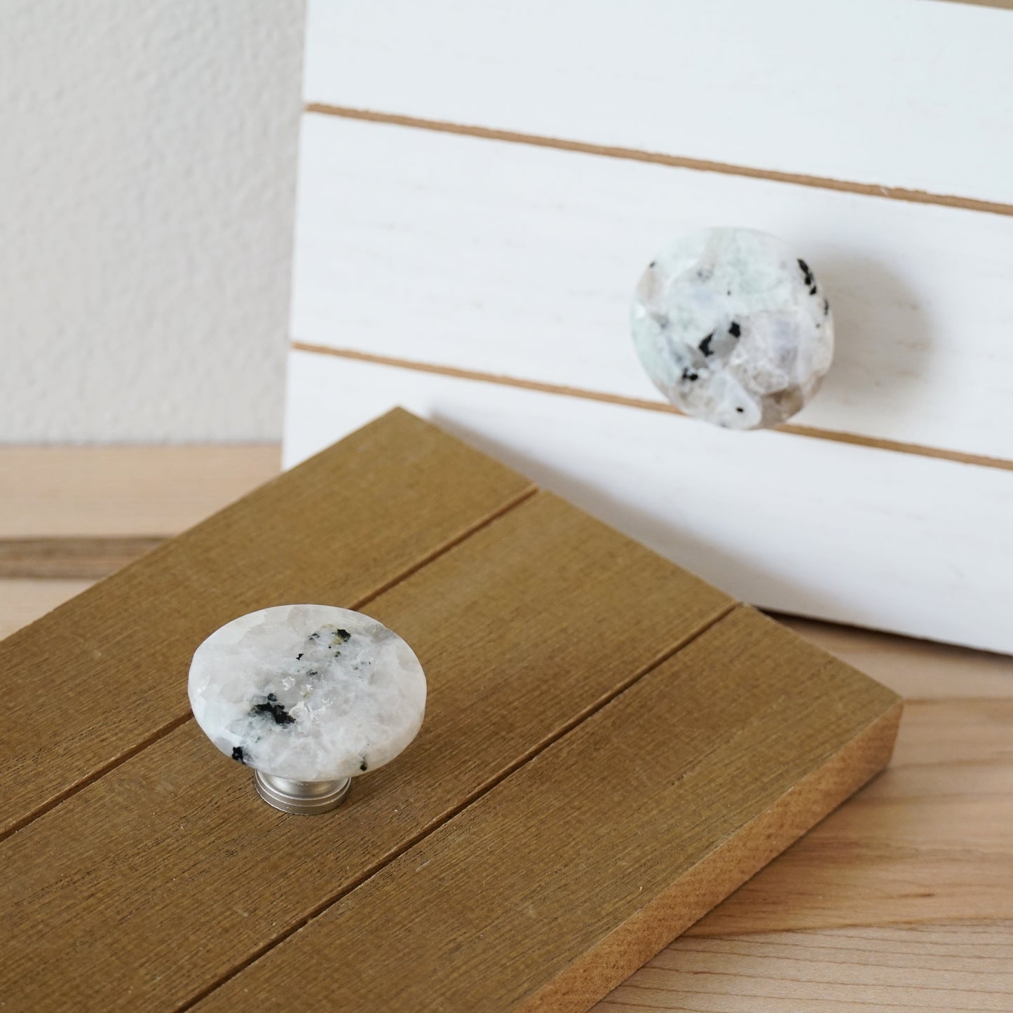 Rainbow Moonstone Cabinet Knob Pair