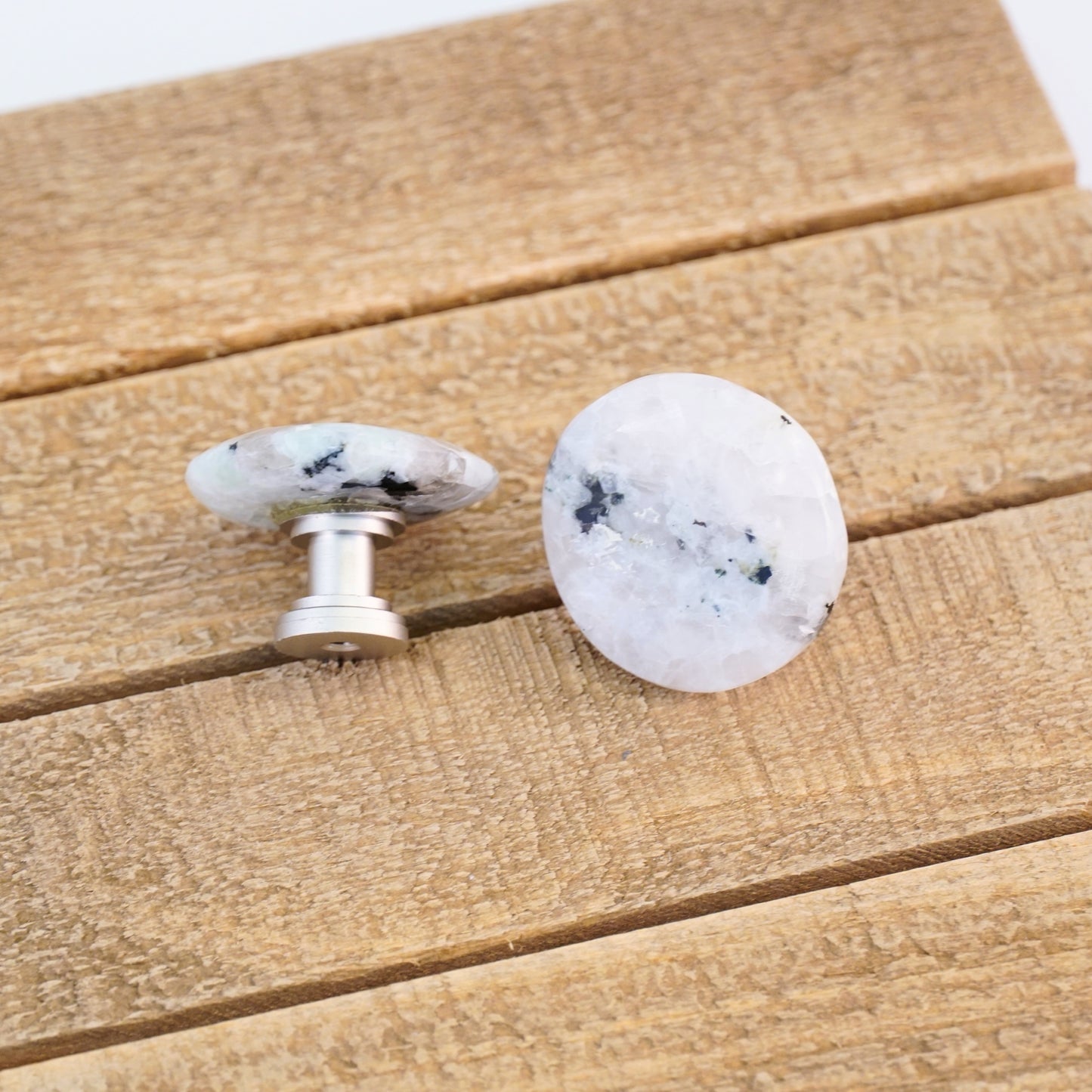 Rainbow Moonstone Cabinet Knob Pair