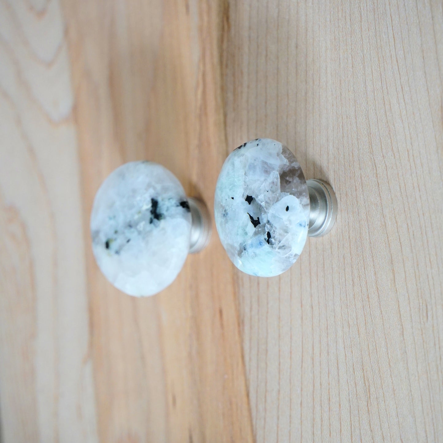 Rainbow Moonstone Cabinet Knob Pair