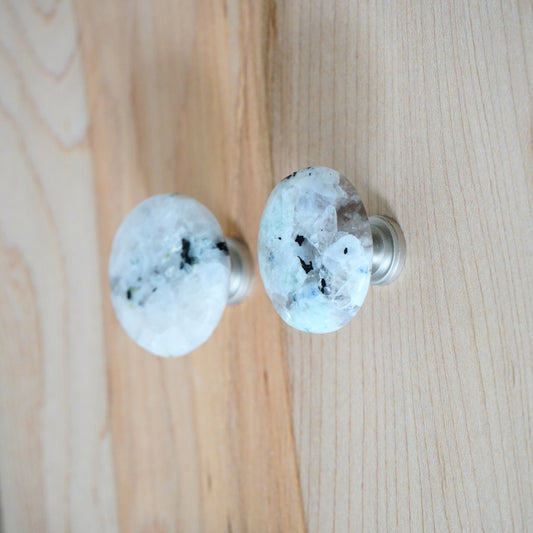 Rainbow Moonstone Cabinet Knob Pair
