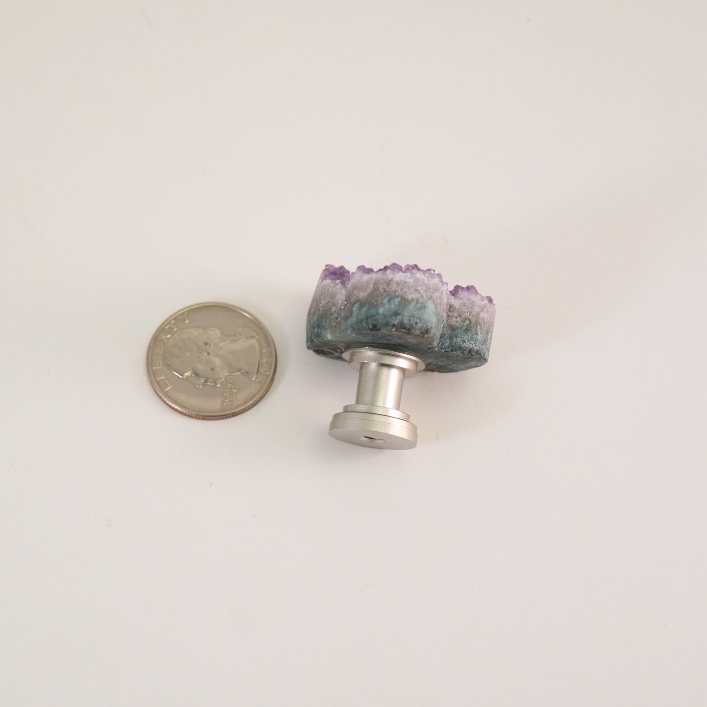 Amethyst Crystal Heart Cabinet Knob