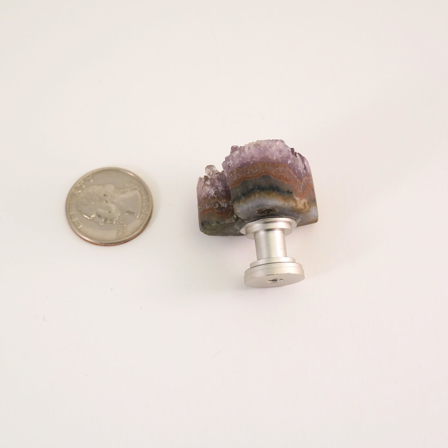 Amethyst Crystal Heart Cabinet Knob