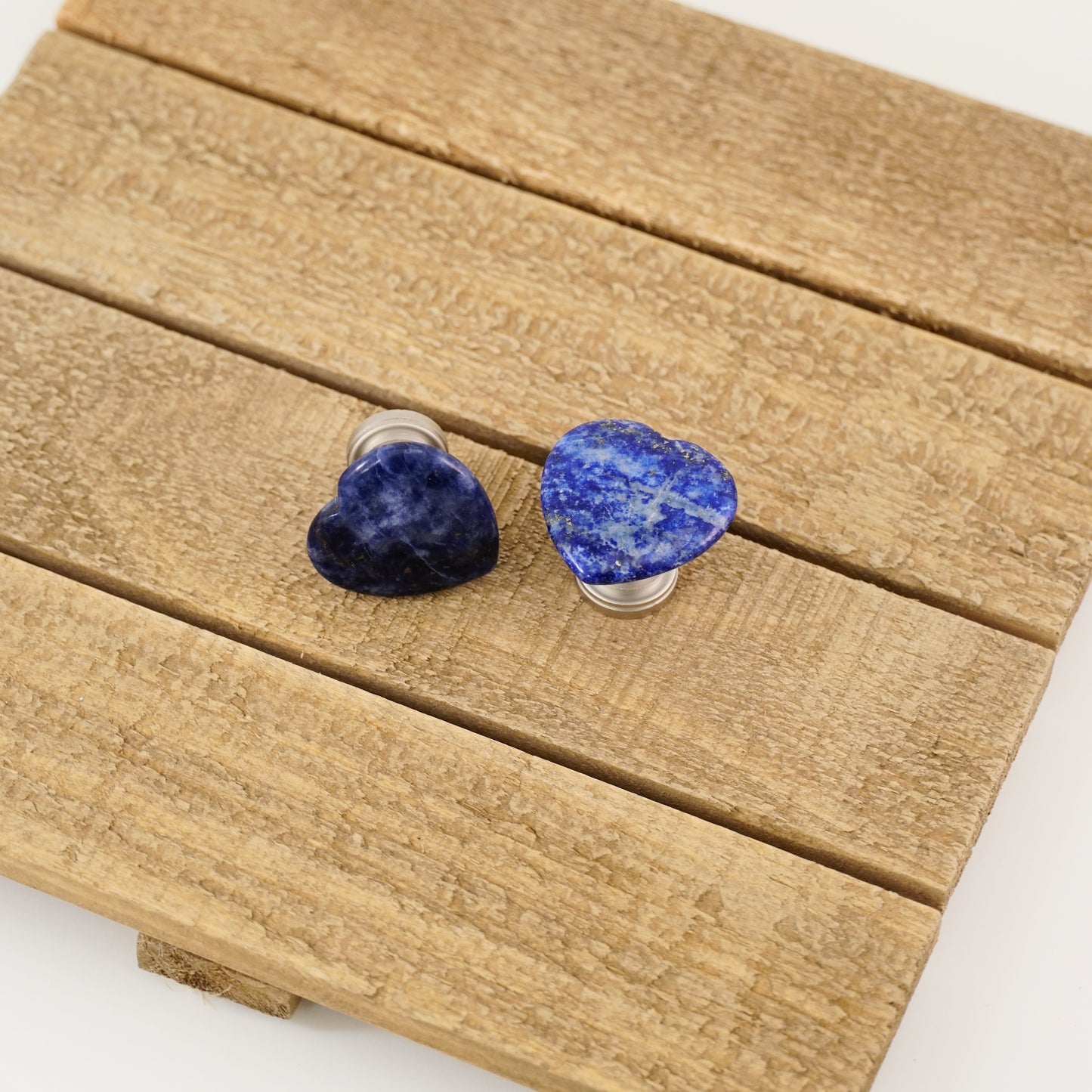 Sodalite Gemstone Heart Pair