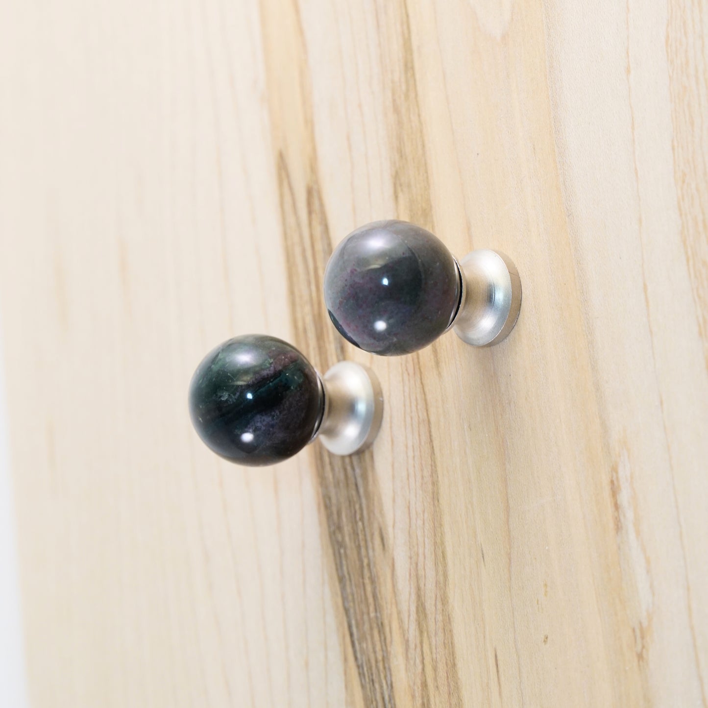 Green and Pink Bloodstone Gemstone Sphere Pair