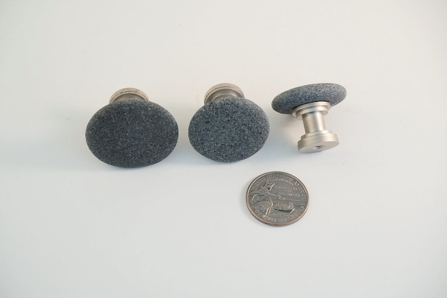 Beach Rock Cabinet Knobs - Set of 3 - Cairn Stack Rocks