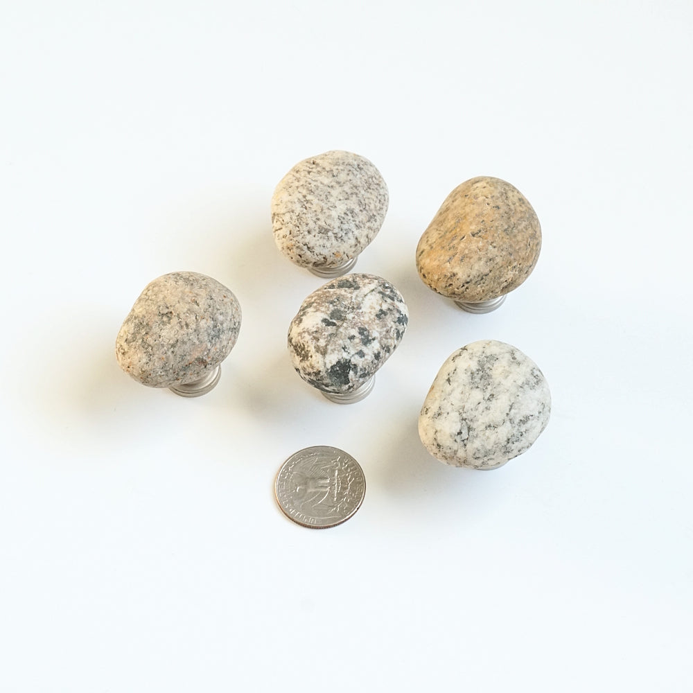Beach Rock Stone Pebble Cabinet Knobs - Set of 5 - Ready to Ship