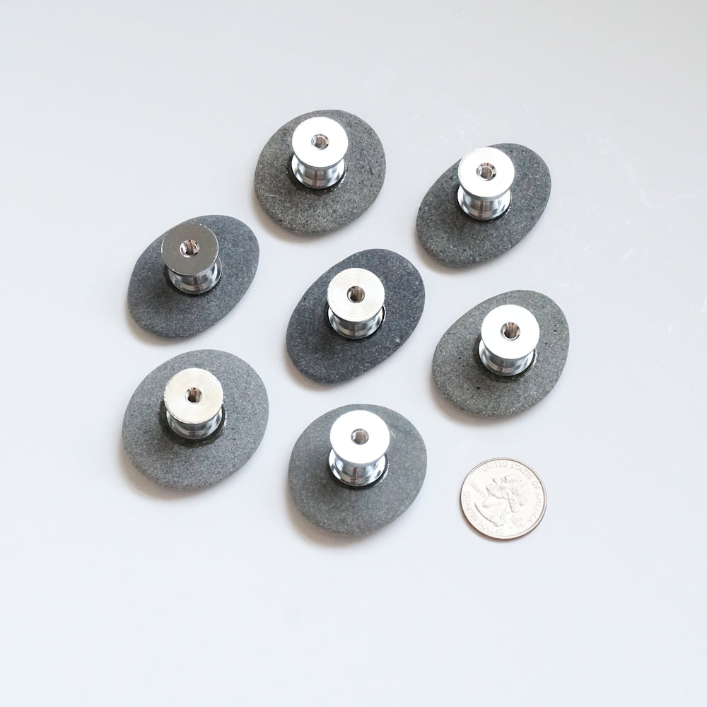 Gray with Chrome - Set of 7 - Ready to Ship