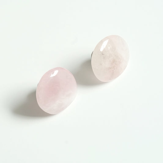 Rose Quartz Gemstone Knob Pair