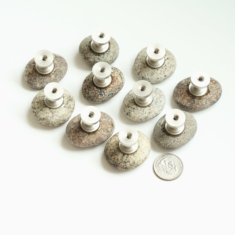 Granite Glory Beach Rock Cabinet Knobs - Set of 10