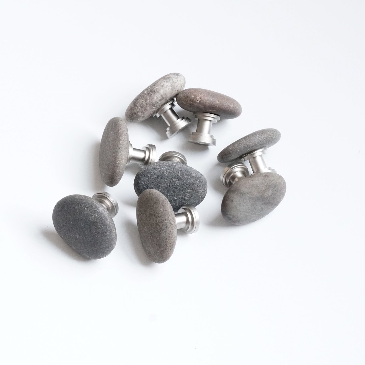 Greige Natural Beach Stones - Set of 8 - Ready to Ship