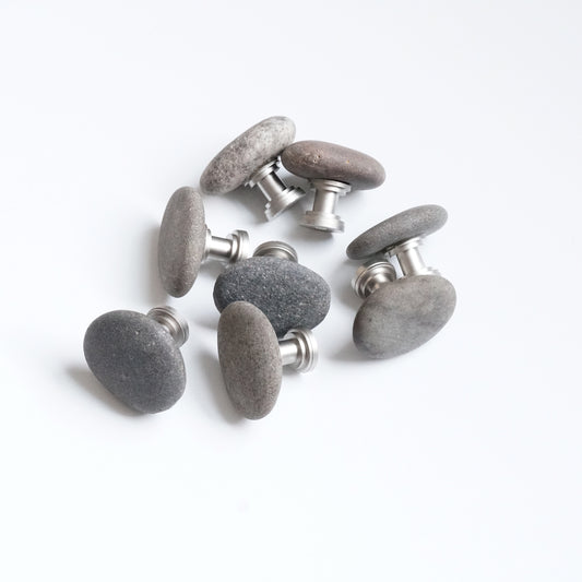 Greige Natural Beach Stones - Set of 8 - Ready to Ship