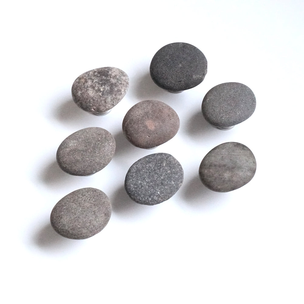 Greige Natural Beach Stones - Set of 8 - Ready to Ship