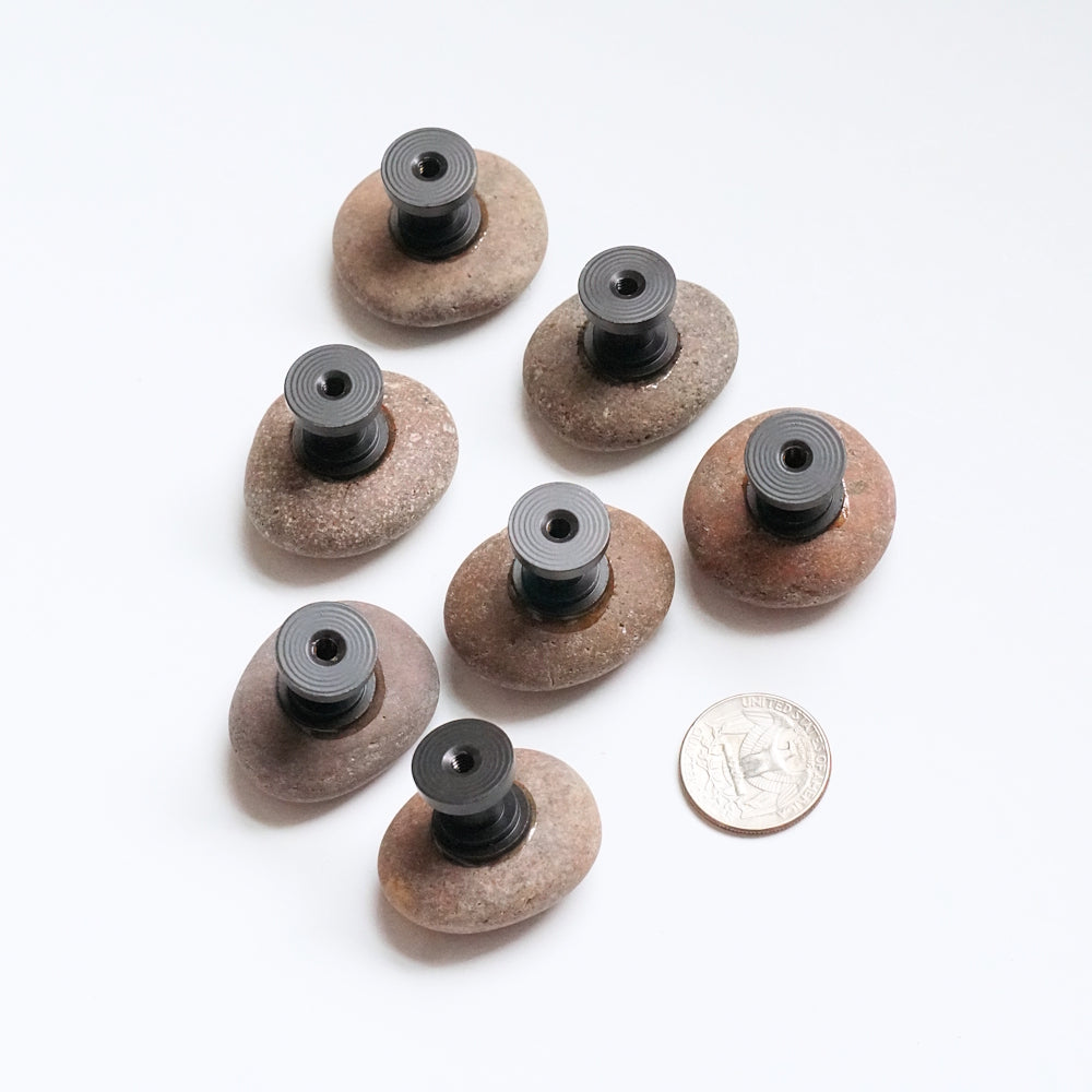 Set of 7 Warm Brown Cabinet Knobs