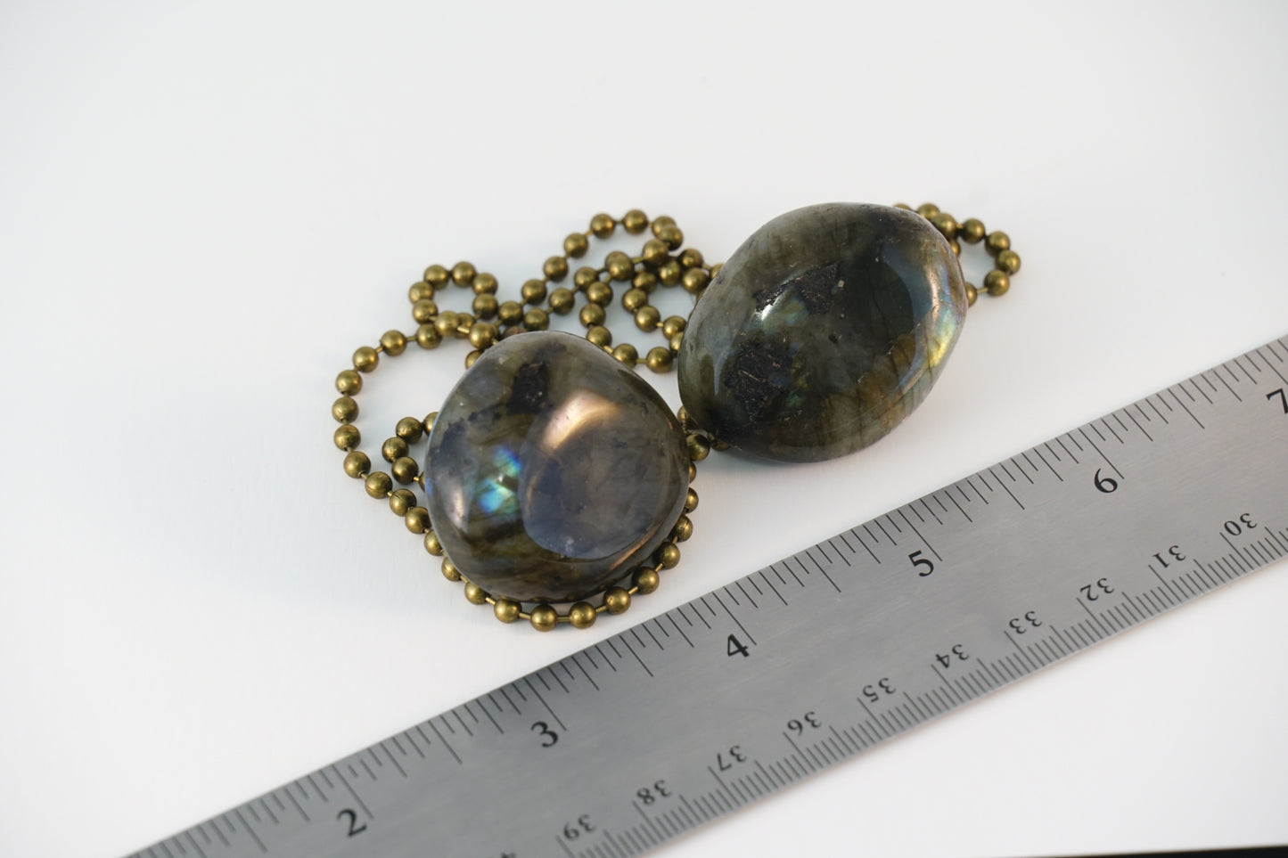 Light and Fan Pulls with Labradorite Gemstone