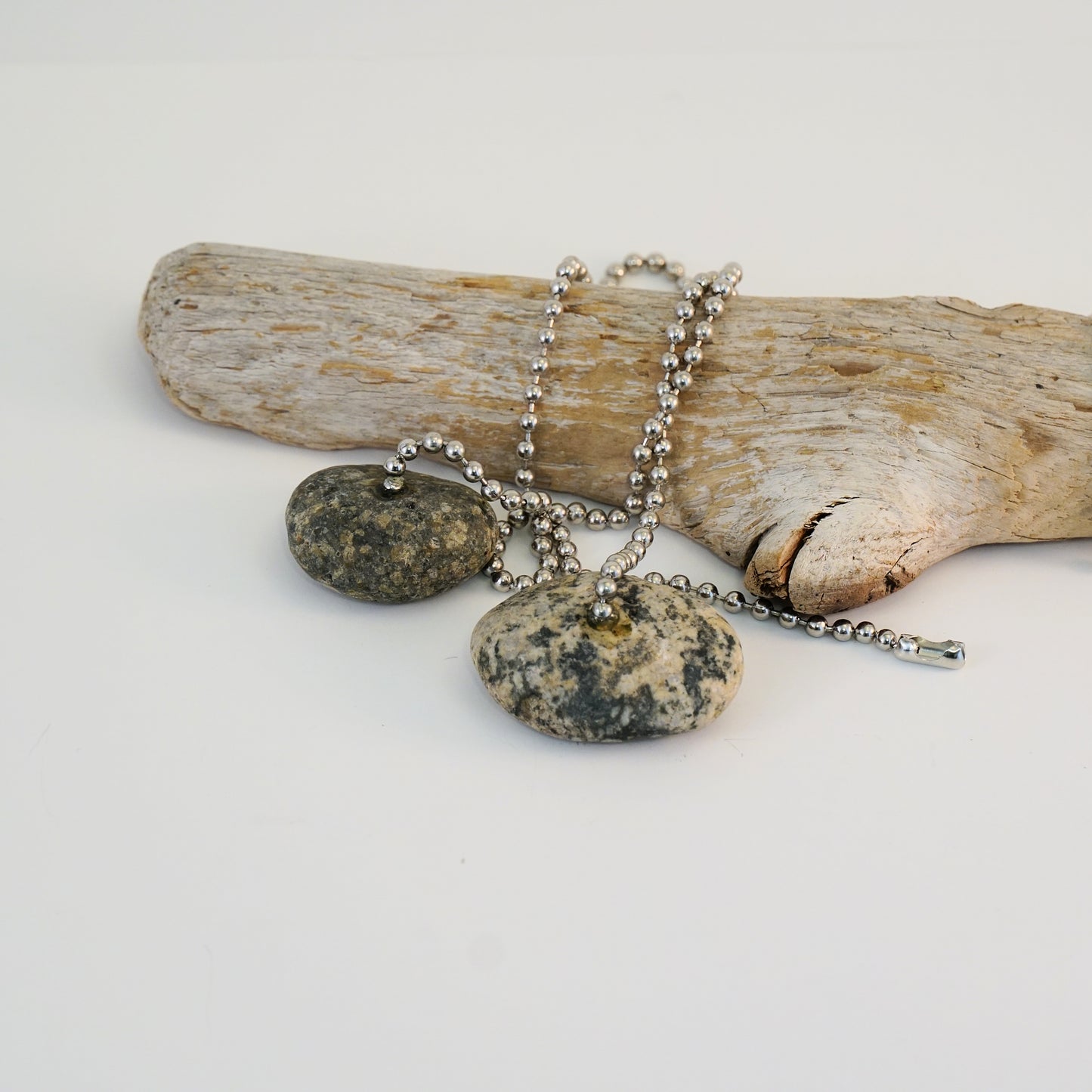 Light and Fan Pulls with Granite Pebbles