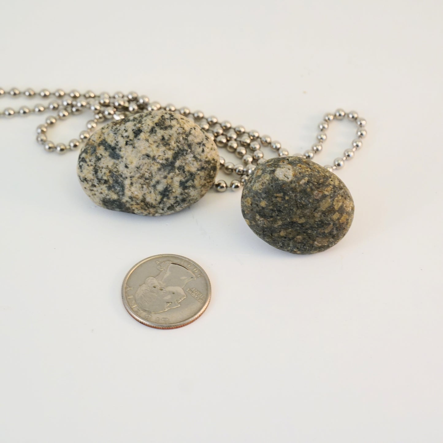 Light and Fan Pulls with Granite Pebbles