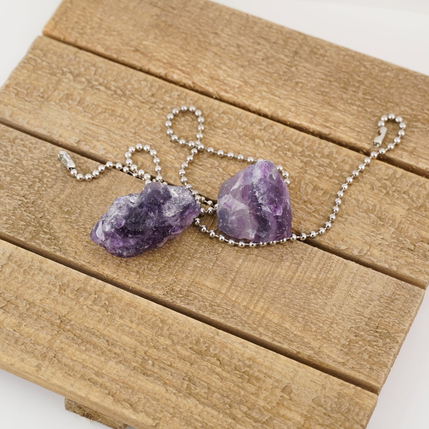 Rainbow Fluorite Crystal Light and Fan Pull Set