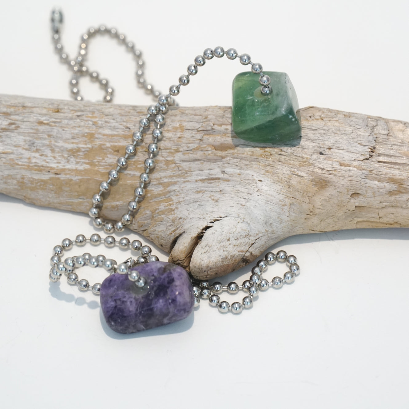 Rainbow Fluorite Crystal Light and Fan Pull Set