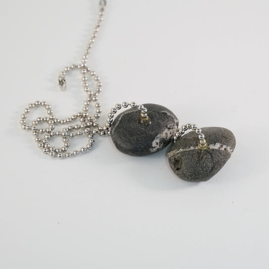 Light and Fan Pulls with Wishing Stone Striped Pebbles