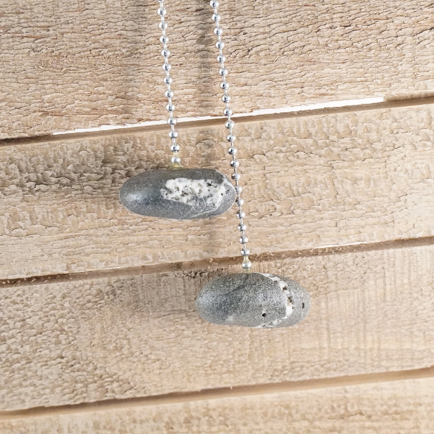 Light and Fan Pulls with Wishing Stone Striped Pebbles