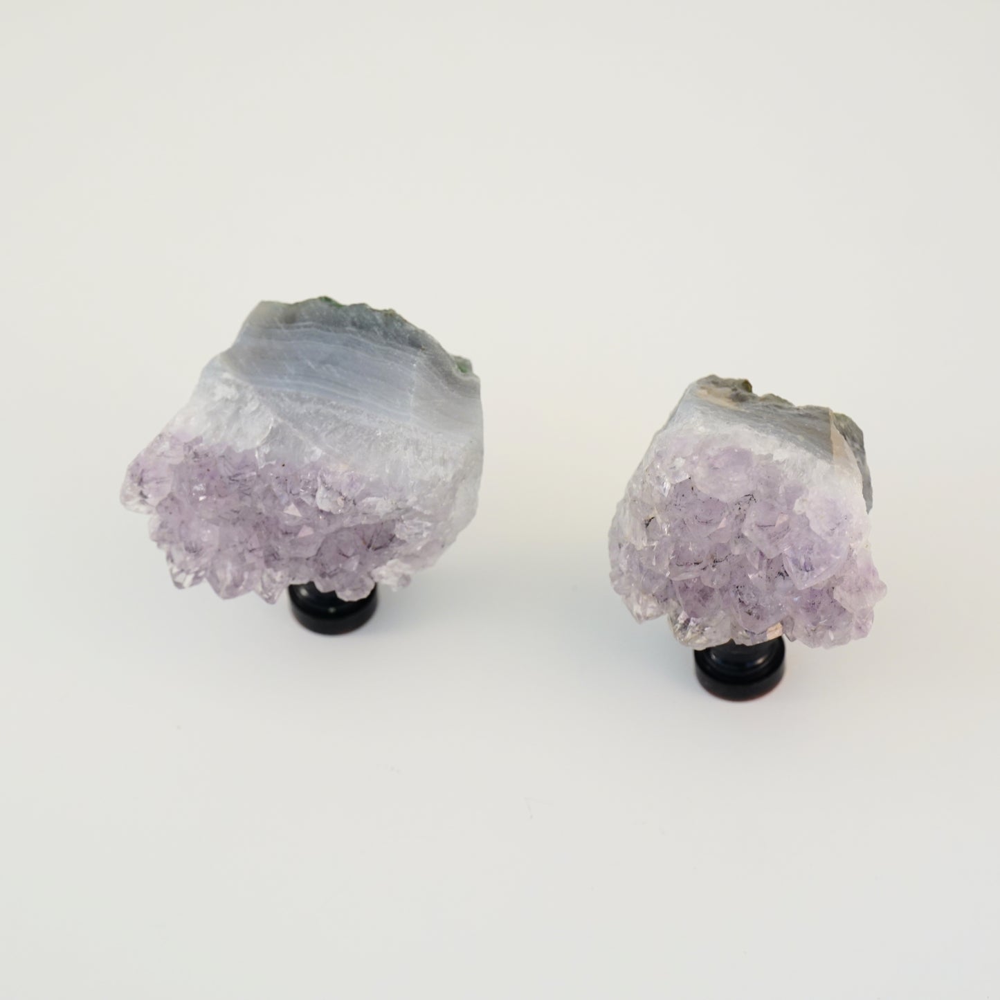 Lamp Harp Finial Set - Amethyst Geode Crystals
