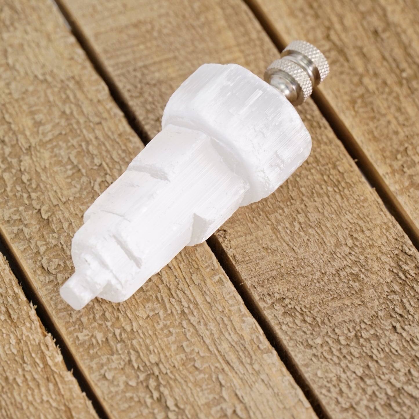 Lamp Harp Finial - Selenite Crystal Tower