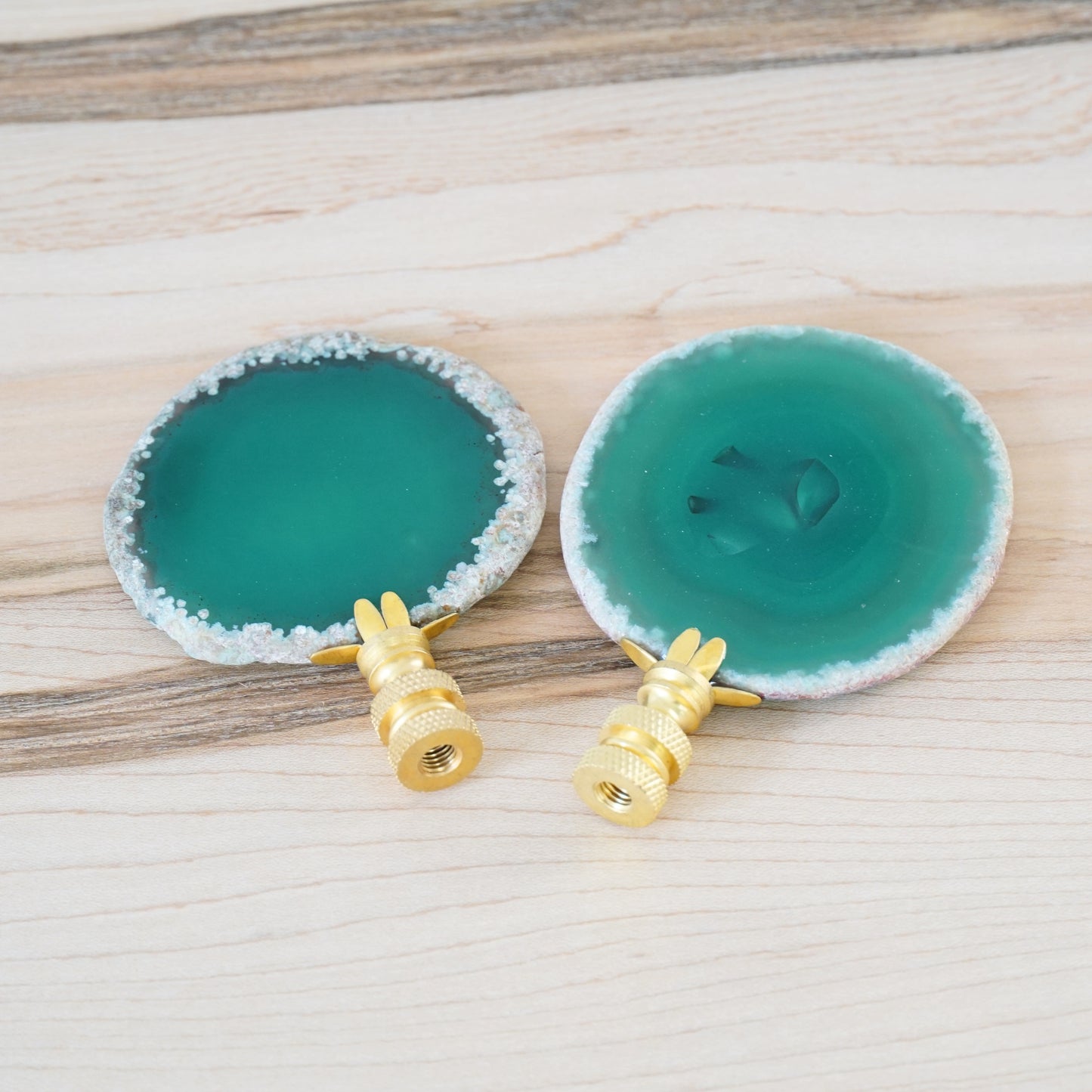 Brazilian Agate Lamp and Curtain Rod Finial Combination Set