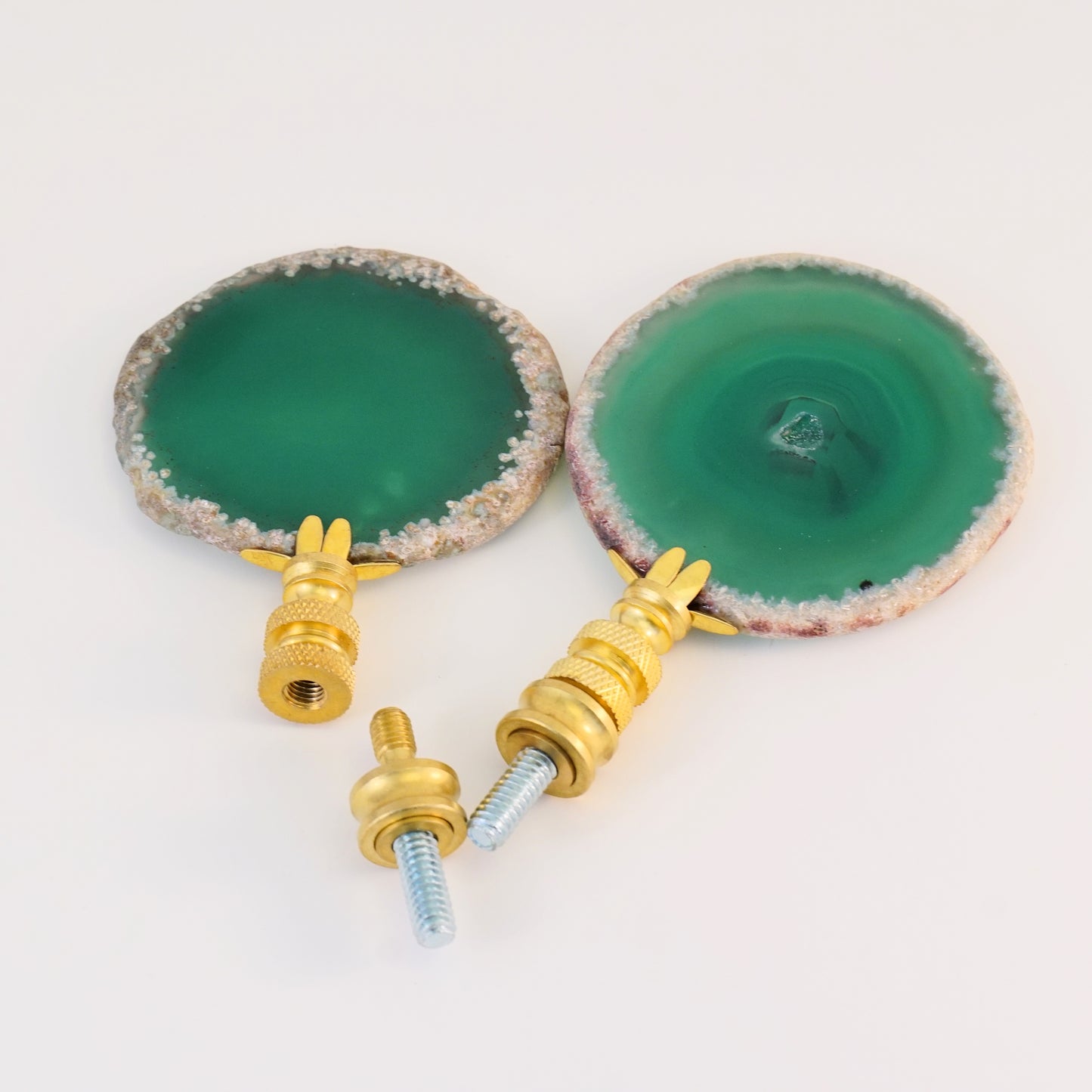 Brazilian Agate Lamp and Curtain Rod Finial Combination Set