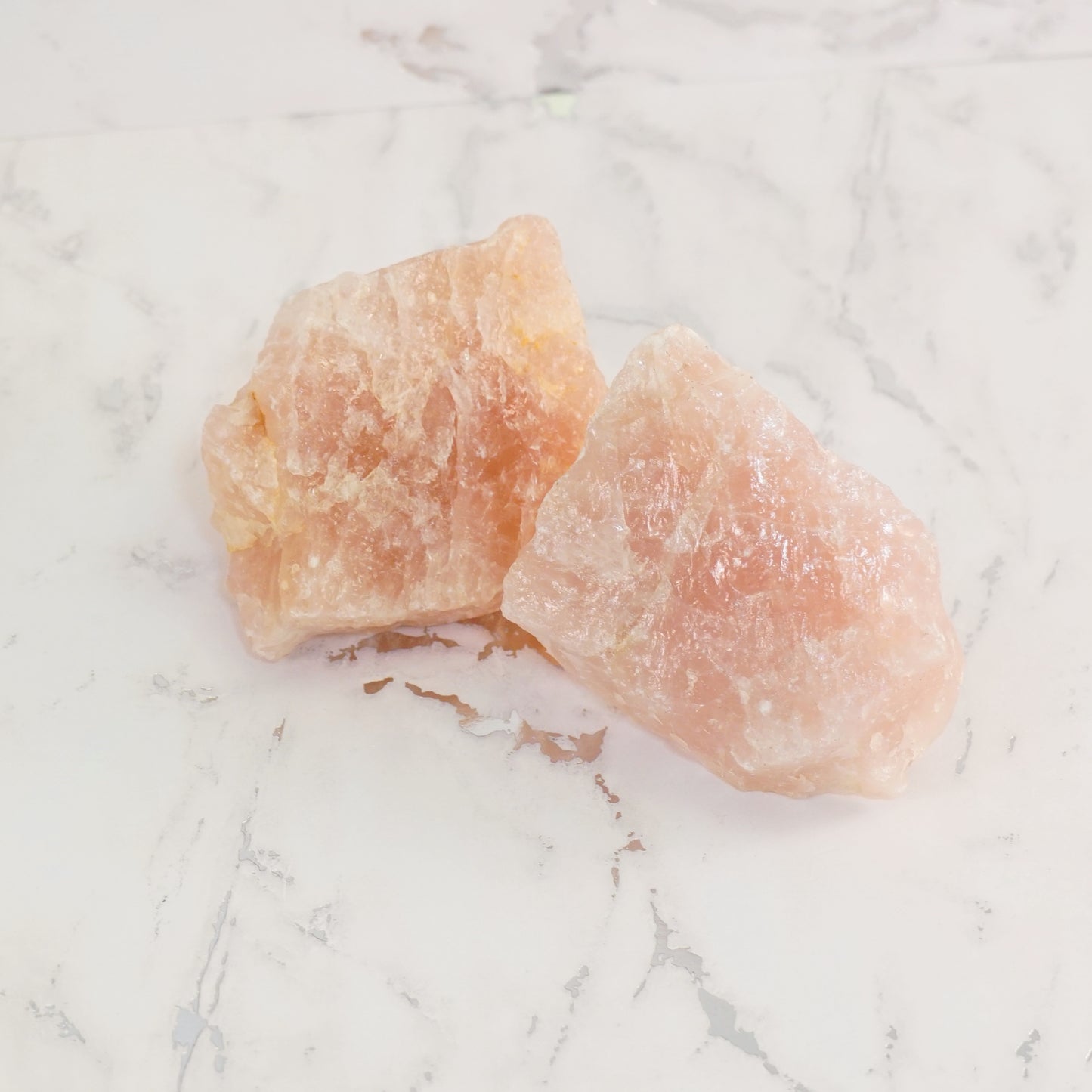 Rose Quartz Crystal Curtain Rod Finial Pair