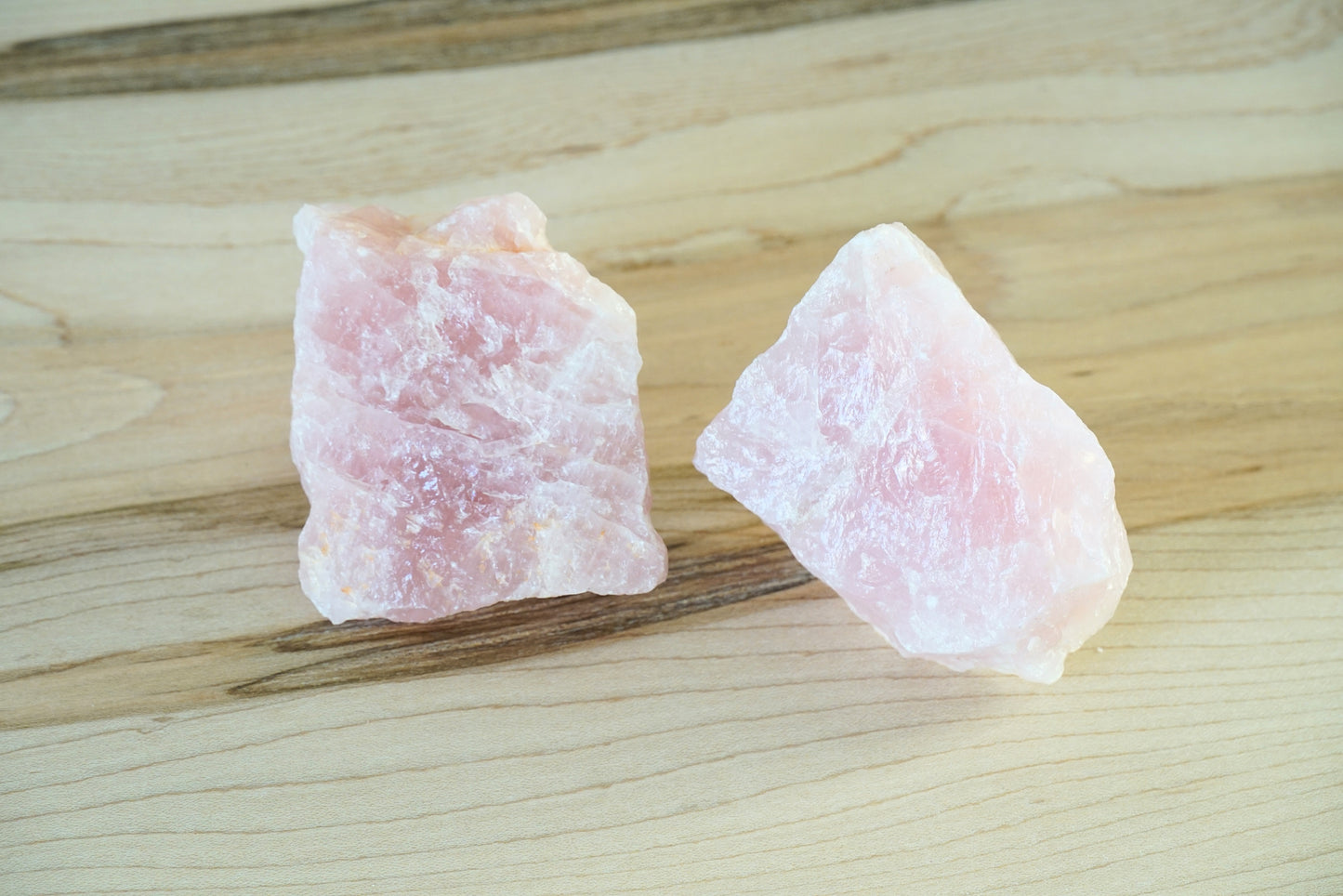 Rose Quartz Crystal Curtain Rod Finial Pair