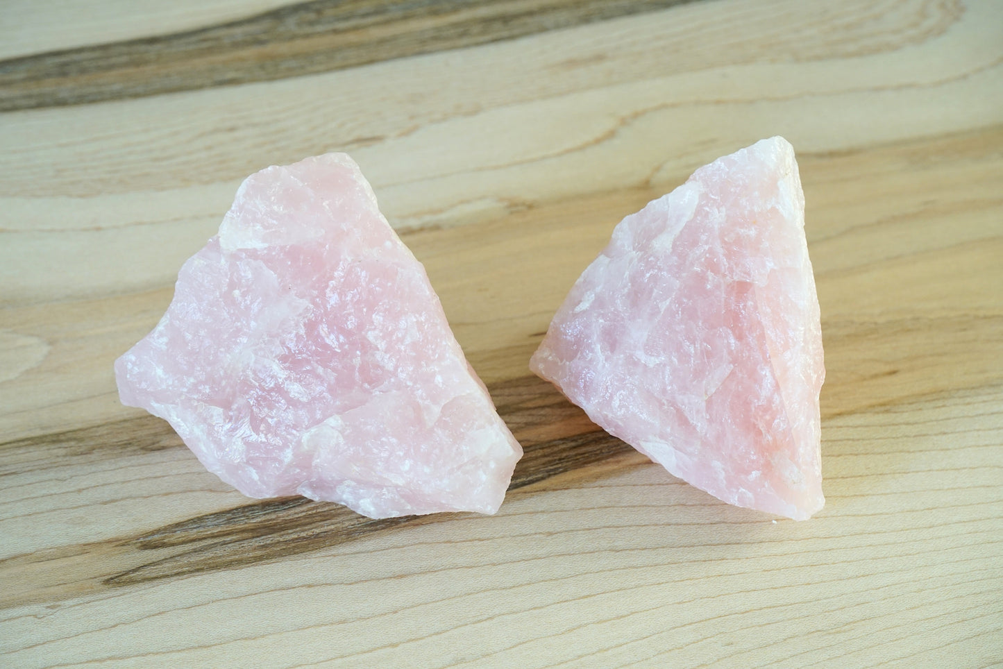 Rose Quartz Crystal Curtain Rod Finial Pair