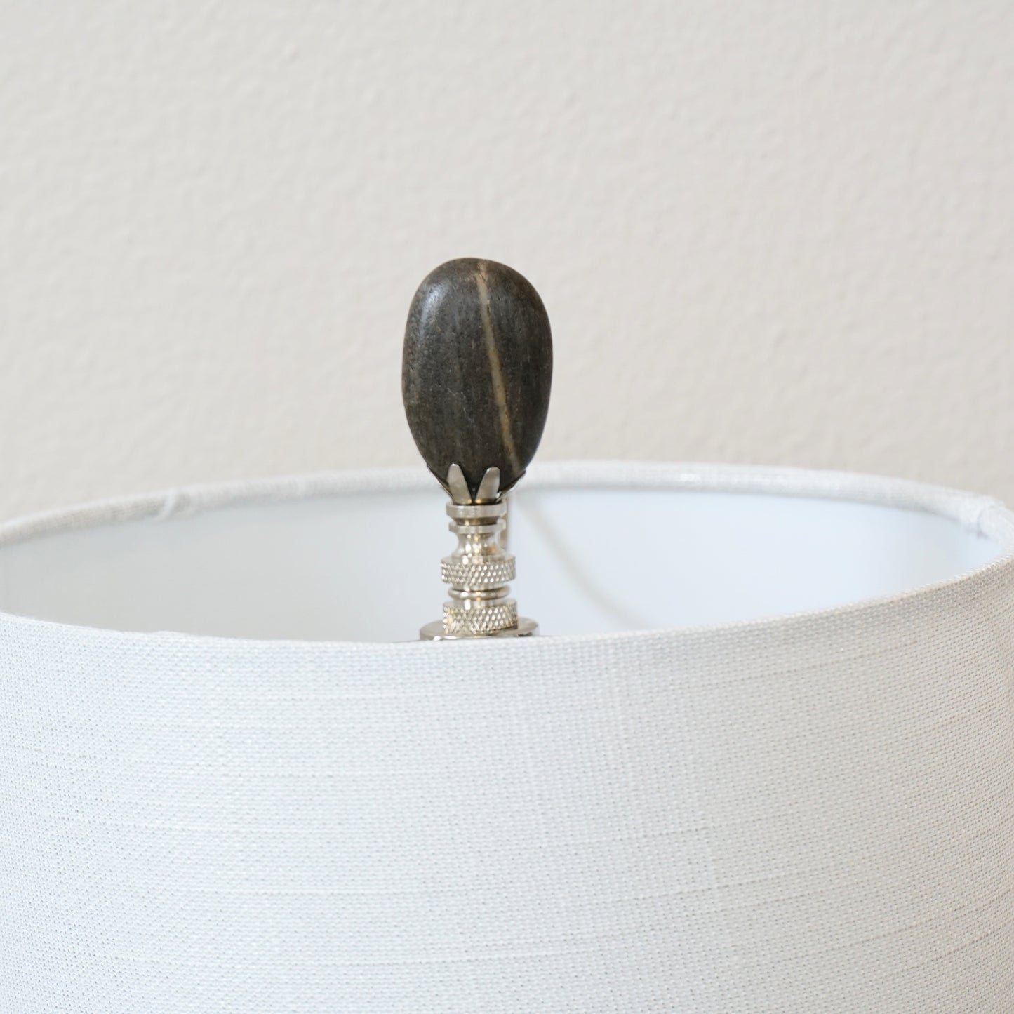 Beach Pebble Lamp Finial Pair