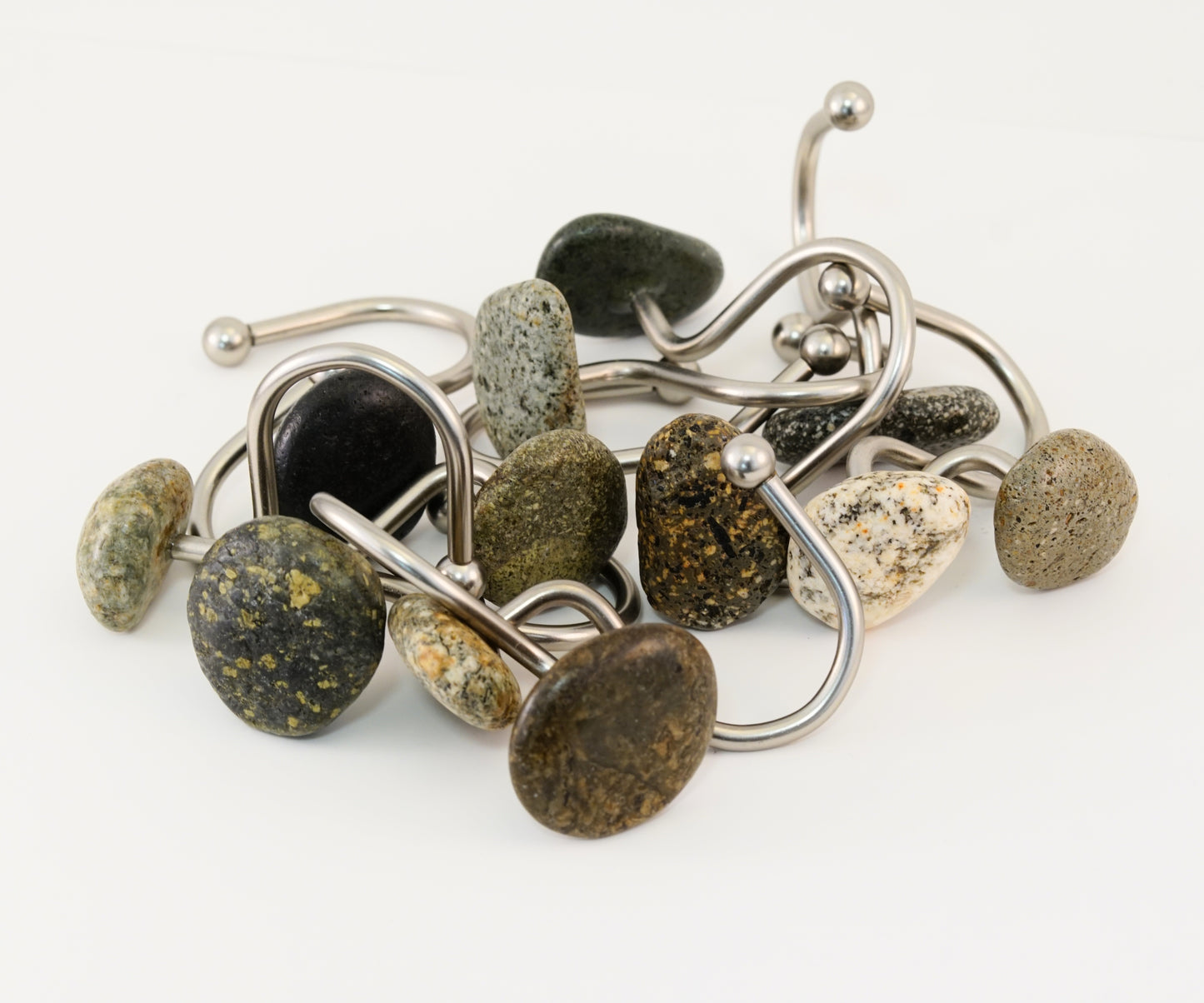 Beach Rock Stone Shower Curtain Hook Set