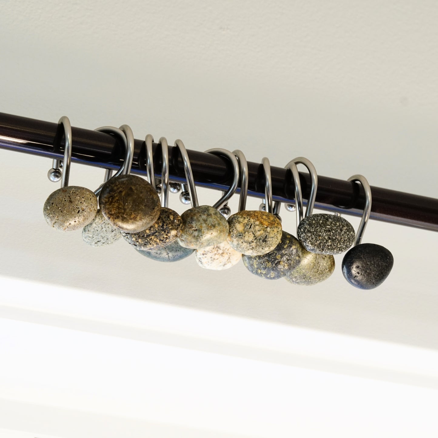 Beach Rock Stone Shower Curtain Hook Set