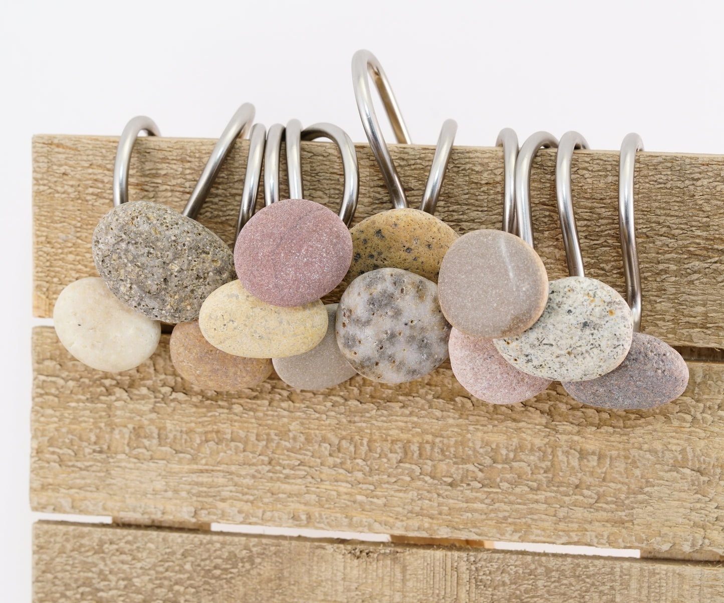 Beach Rock Stone Shower Curtain Hook Set