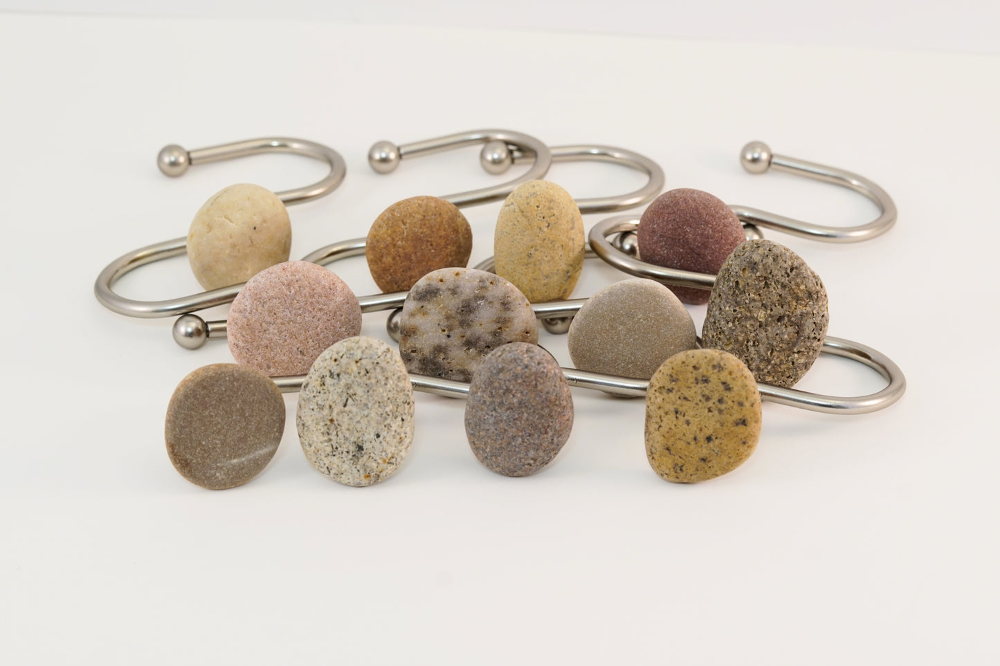 Beach Rock Stone Shower Curtain Hook Set