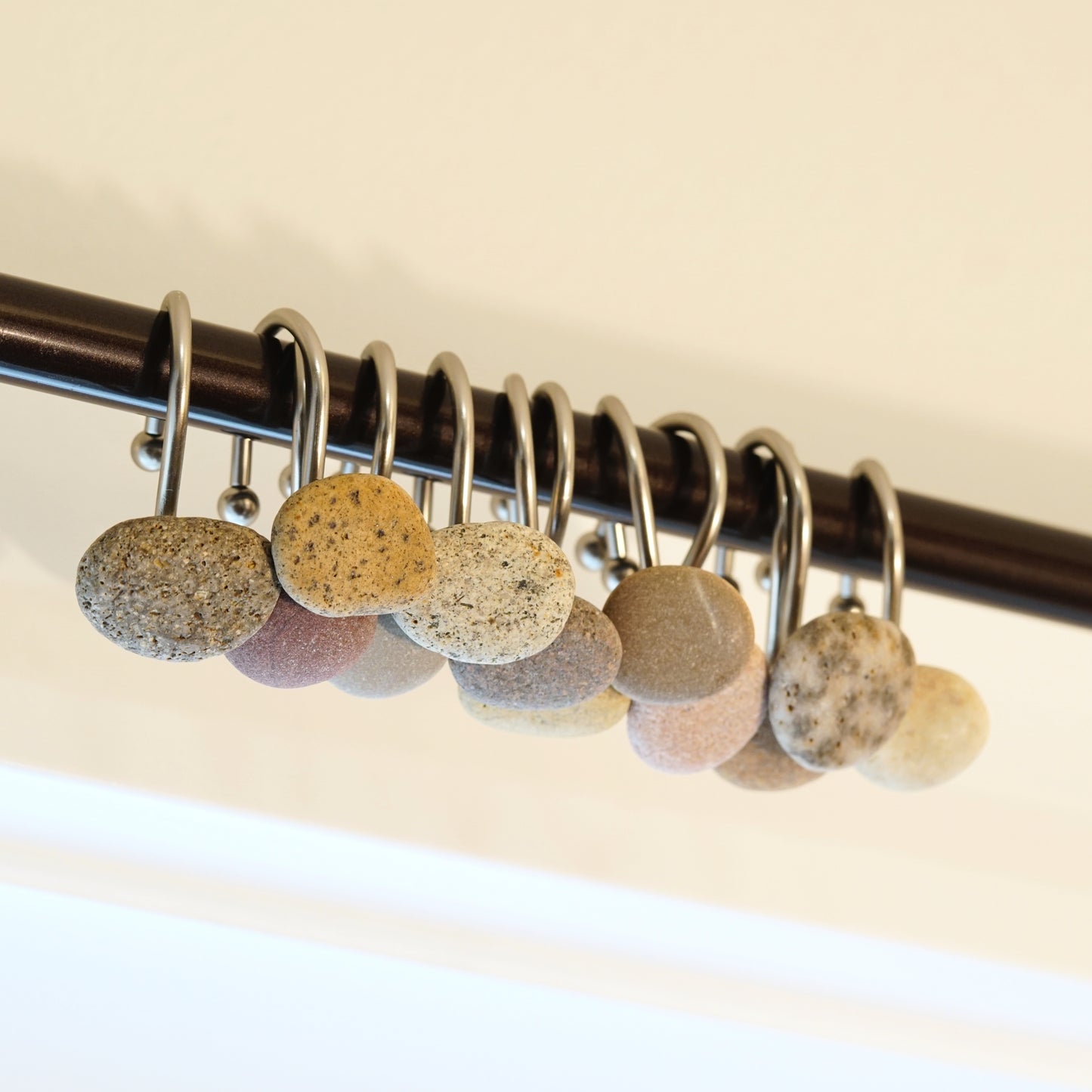 Beach Rock Stone Shower Curtain Hook Set