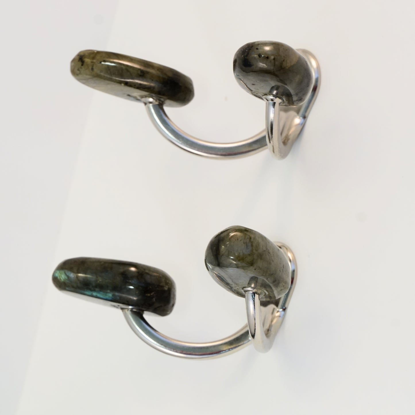 Wall Hook Pair with Labradorite Gemstones