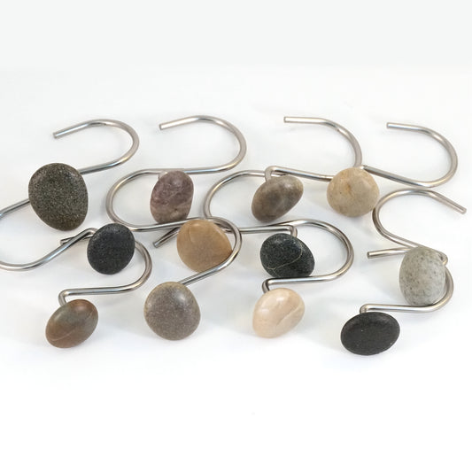 Beach Rock Stone Shower Curtain Hook Set