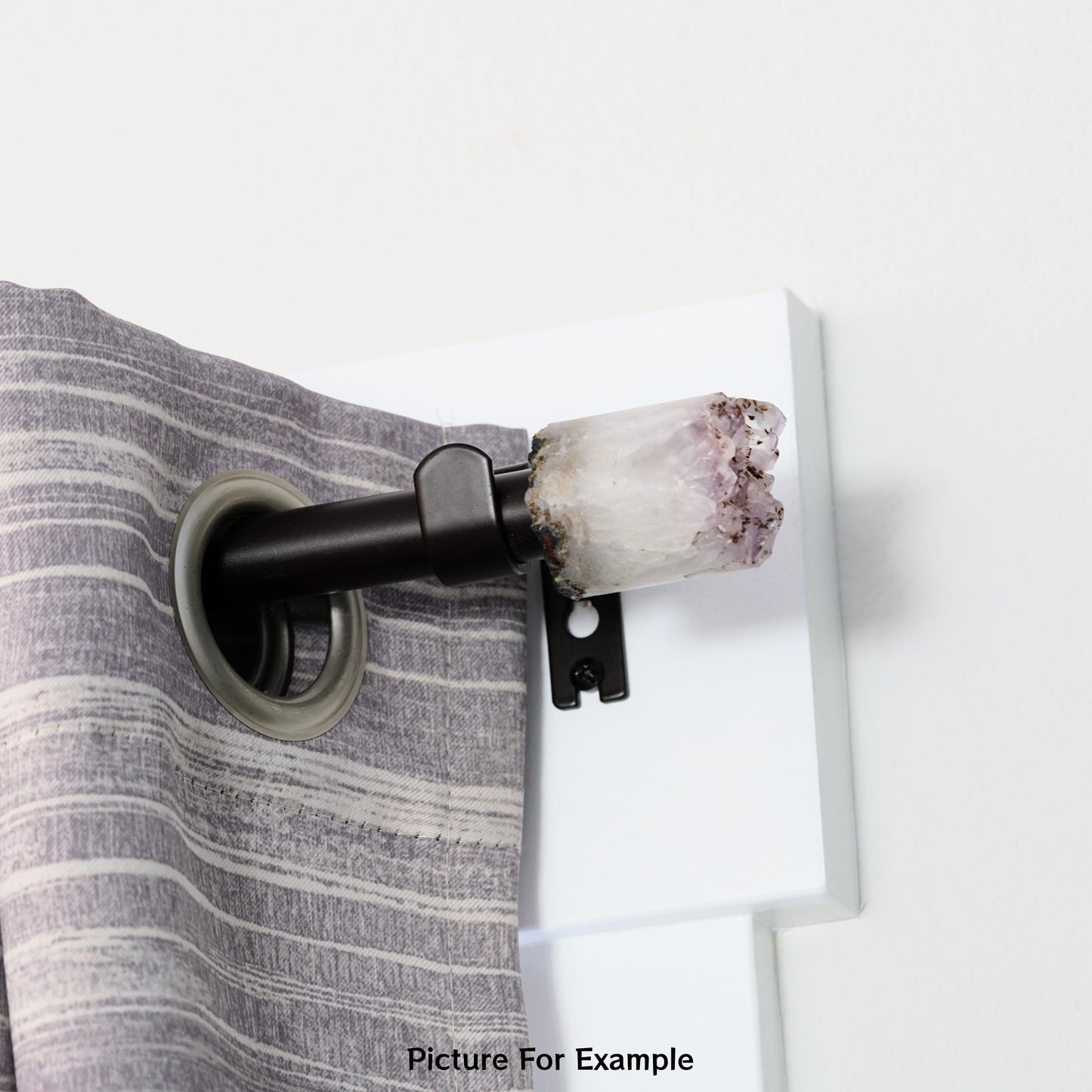 Curtain Rod Finial Pair - Amethyst Crystals