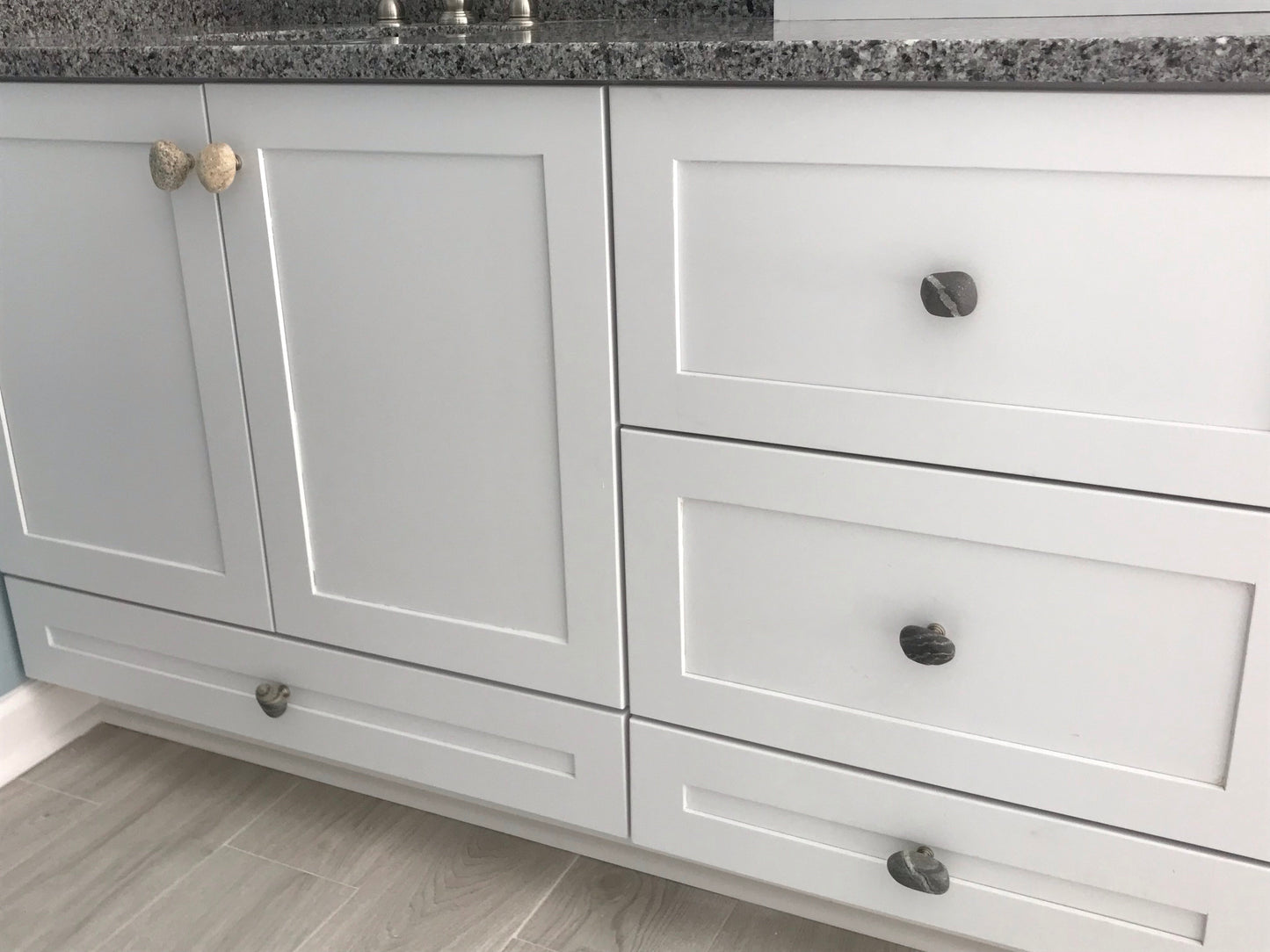 Beach Rock Stone Pebble Cabinet Knobs Cabinet Hardware - Set of 10
