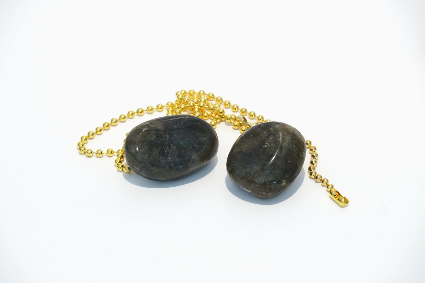 Light and Fan Pulls with Labradorite Gemstone