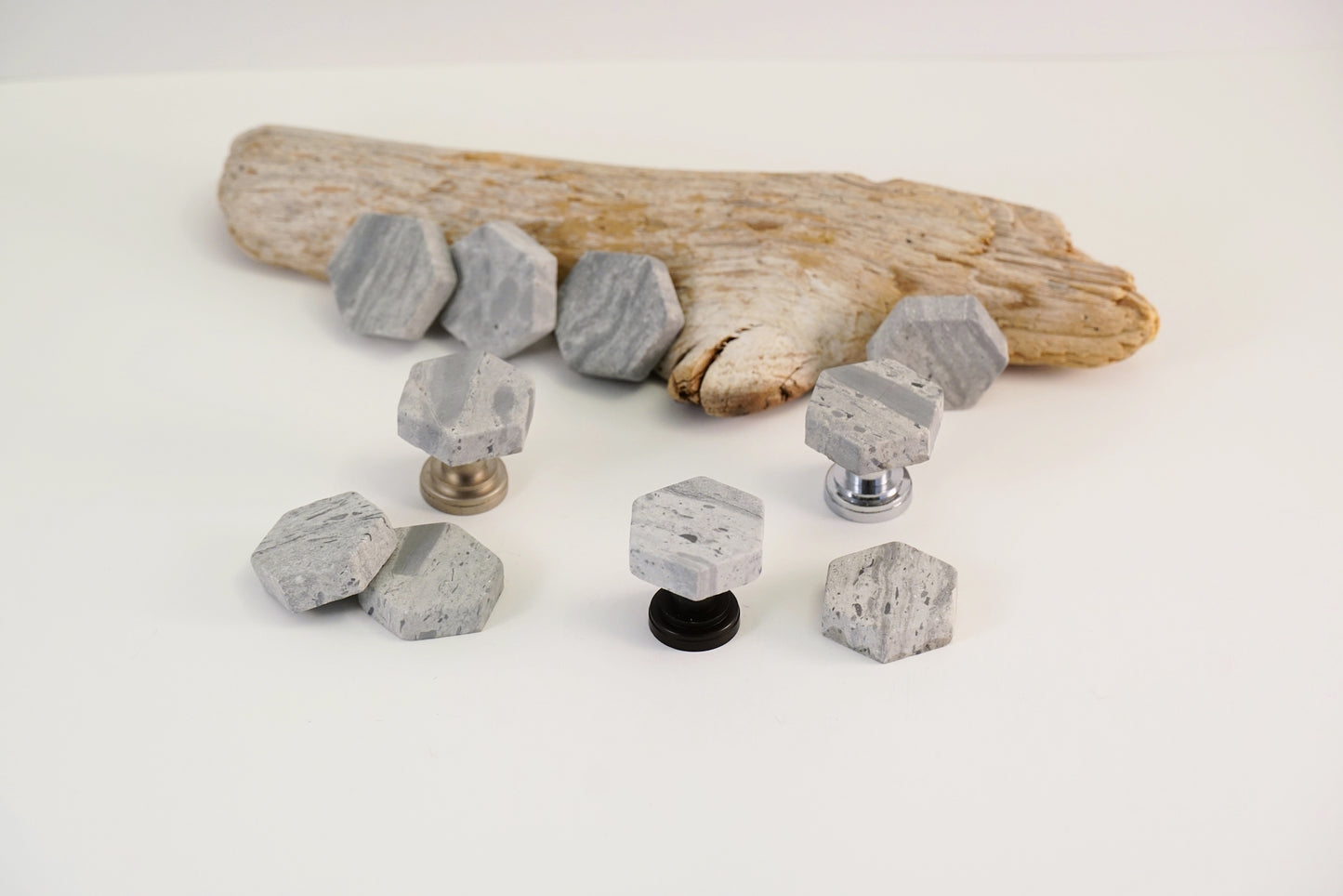 Custom Order - Hexagon Stone Tile Cabinet Knobs