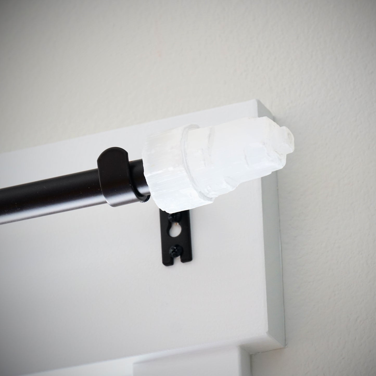 Curtain Rod Finial End Pair - Selenite Crystal Towers