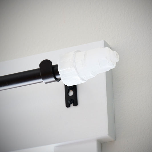 Curtain Rod Finial End Pair - Selenite Crystal Towers