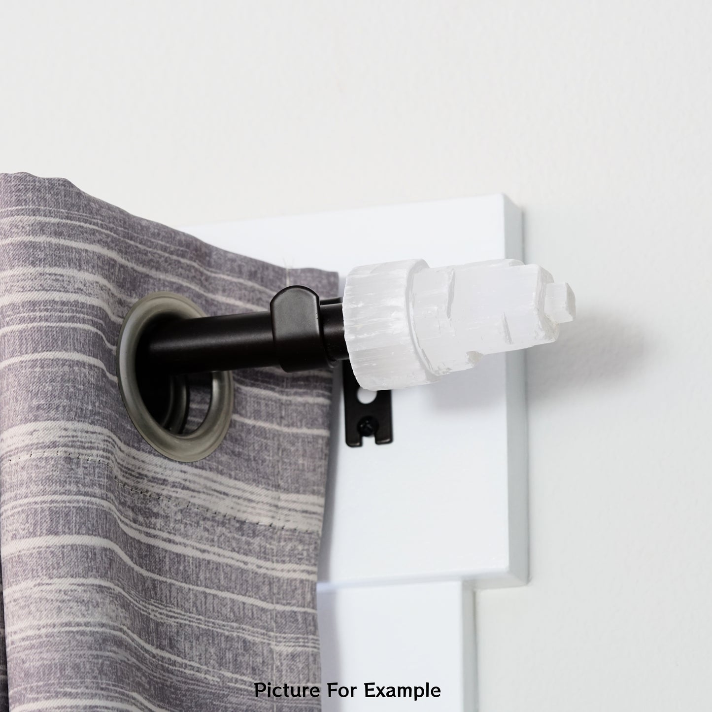 Curtain Rod Finial End Pair - Selenite Crystal Towers
