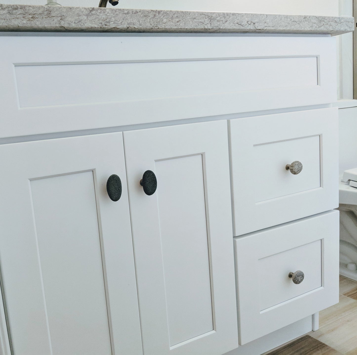 Beach Rock Stone Pebble Cabinet Knobs - Set of 6
